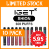 10 PACK – IGET SHION – 600 PUFFS