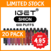 20 PACK – IGET SHION – 600 PUFFS