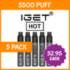 5 PACK – IGET HOT – 5500 PUFFS